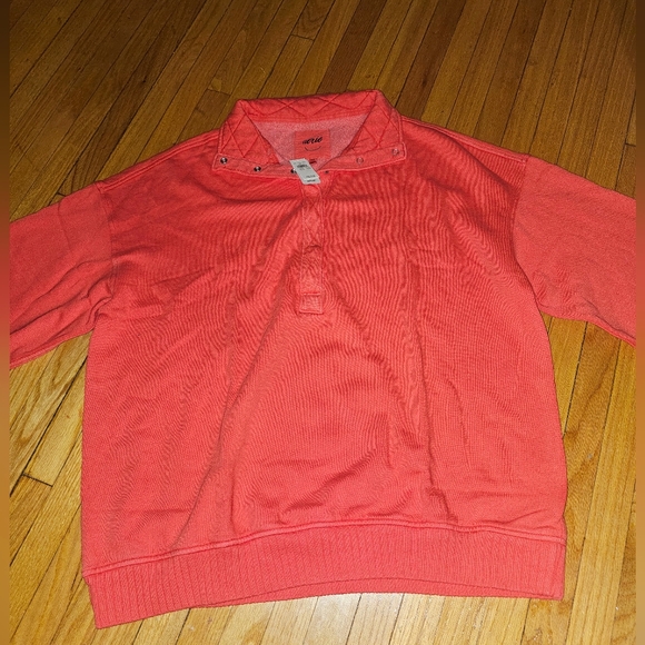 Aerie Oh Snap Sweatshirt Oversized Bright Red - Picture 6 of 7